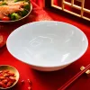 White porcelain bowls, simple household ceramic tableware, serving rice bowls, large soup bowls Specification image